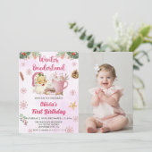 Kerst Koekje Winter Onederland Verjaardagsfoto Kaart (Staand voorkant)