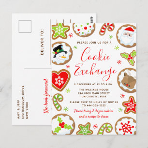 Kerst Koekjes Uitwisseling Rood en Groen Briefkaart