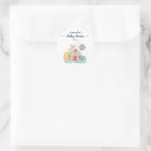 Kerst koekjeshuis baby shower ronde sticker (Tas)