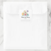 Kerst koekjeshuis - Baby's eerste bibliotheek Vierkante Sticker (Tas)