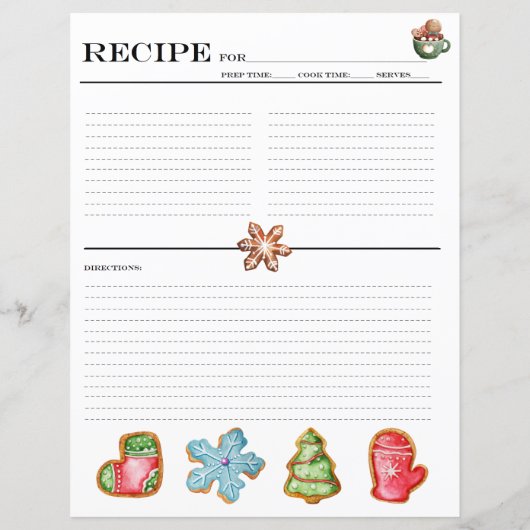 Kerst Koekjesrecept Kaarten (Achterkant)