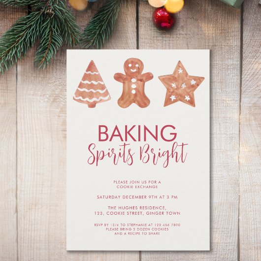 Kerst-koekjesuitwisseling in Gingerbrood Kaart