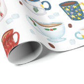 Kerst Koffie Datum Kopje van Gezellig Cadeaupapier (Rol Hoek)