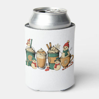 Kerst Koffie Latte Sneeuwman Kaneel Kerststok Blikjeskoeler