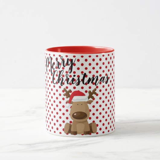 Kerst Koffie Mok Rendier Polka Dot Polkadot P (Midden)