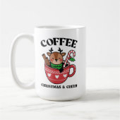 Kerst koffiekopje met feestelijke decoraties koffiemok (Links)