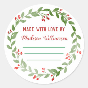 Kerst Koken  Thuisgemaakte Jam of Augurken Ronde Sticker