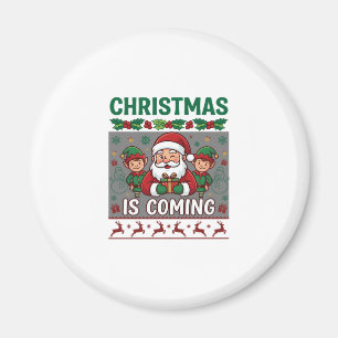 Kerst komt eraan Kerstman Elfen Rendieren Magneet