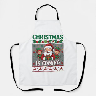 Kerst komt eraan Kerstman Elfen Rendieren Schort