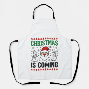 Kerst komt met Kerstman Sneeuwman ontwerp Schort