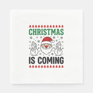 Kerst komt met Kerstman Sneeuwman ontwerp Servet