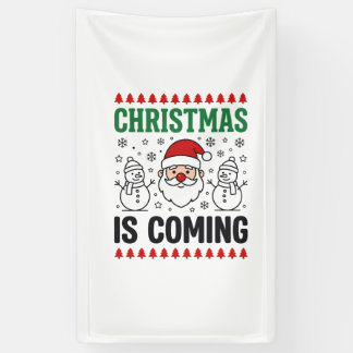 Kerst komt met Kerstman Sneeuwman ontwerp Spandoek