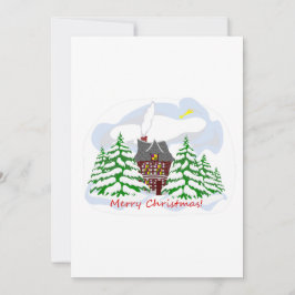 Kerst komt naar het familiehuis feestdagenkaart