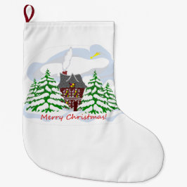 Kerst komt naar het familiehuis grote kerstsok