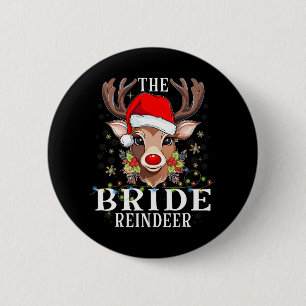 Kerst komt overeen met de bruid rendierfamilie ronde button 5,7 cm