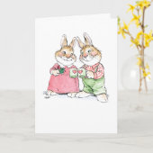 Kerst Konijn Koppel Kaart (Gele Bloem)