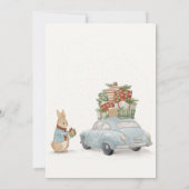 Kerst Konijn Peter en Auto Bedankkaart (Achterkant)
