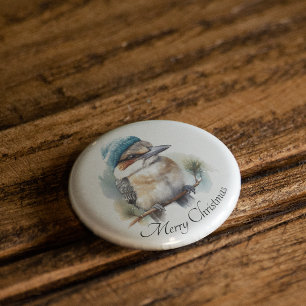 Kerst Kookaburra, aanpasbaar Ronde Button 3,2 Cm