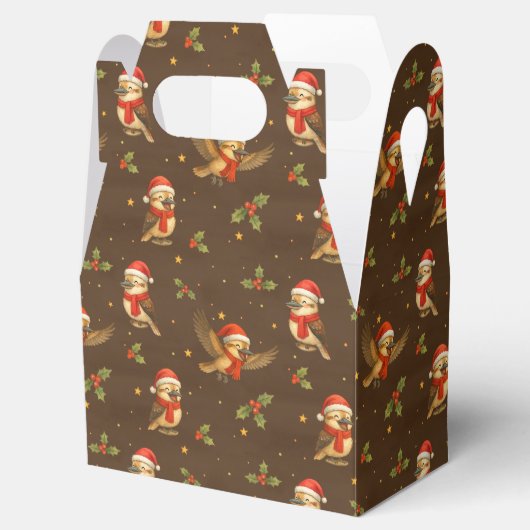 Kerst Kookaburra Aquarel Bedankdoosjes (Geopend)