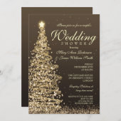 Kerst Koppels Douchen Goud Kaart (Voorkant / Achterkant)