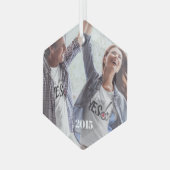 Kerst Koppels Foto Glas Ornament (Voorkant links)