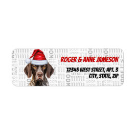 Kerst Korthaar Pointer Dog Return Adres Etiket