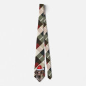 Kerst Korthaar Pointer Hond Plaid Kerstmis Stropdas (Voorkant)