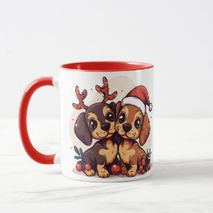 Kerst Kortharige Honden Mok
