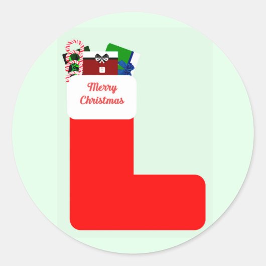 Kerst kous envelop afdichtingen ronde sticker (Voorkant)