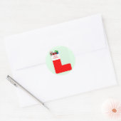 Kerst kous envelop afdichtingen ronde sticker (Envelop)