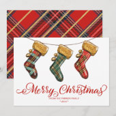 Kerst Kous Vakantie Groet Kaart (Voorkant / Achterkant)