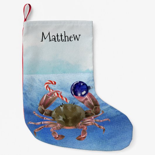 Kerst Krab Schaaldier Monogram Kleine Kerstsok (Voorkant)