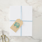 Kerst Krab Strand Cadeaulabel (Met Touw)