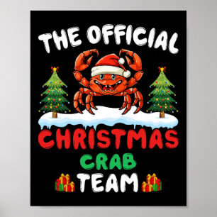 Kerst Krab Team - Krab met Sinterklaas Hoed Xmas Poster
