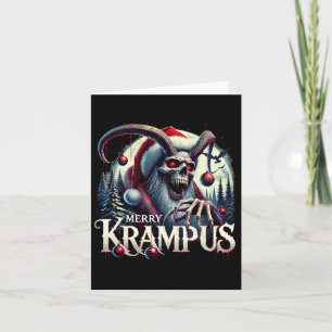 Kerst Krampus Krampus Komt Naar Town Horror Kerstm Kaart