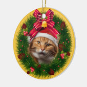 Kerst krans aangepaste kat moderne Schattigee huis Keramisch Ornament (Links)