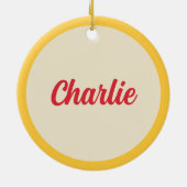 Kerst krans aangepaste kat moderne Schattigee huis Keramisch Ornament (Achterkant)