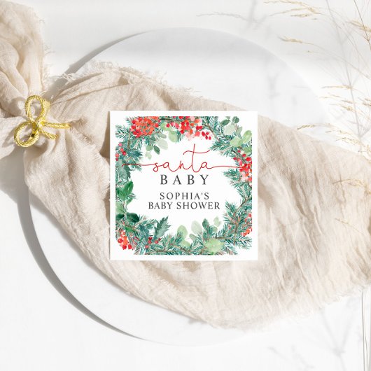 Kerst krans Baby shower servetten