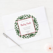Kerst krans bookplate sticker (Envelop)