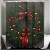 Kerst Krans Douchegordijn