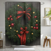 Kerst Krans Douchegordijn