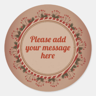 Kerst krans Elegant Ronde Sticker
