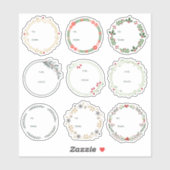 Kerst krans Gift Label Sticker 9pc Set (Vel)