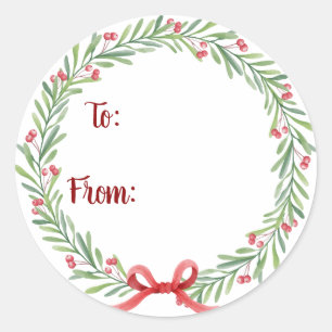 Kerst krans Gift Label Stickers