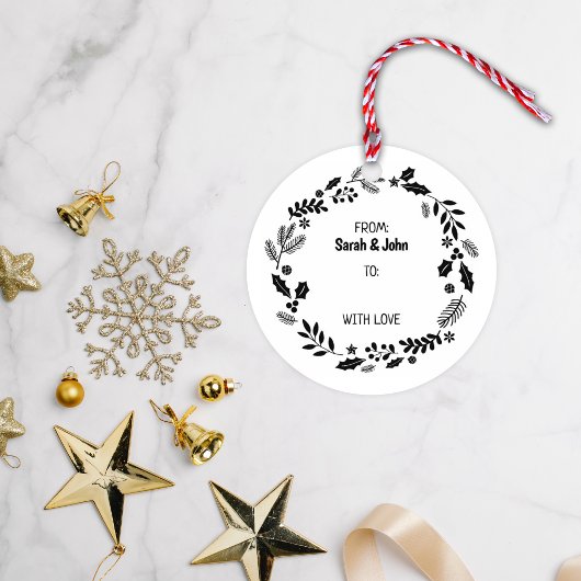 Kerst krans paar Label Rubberstempel