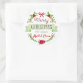 Kerst krans Stickers met Poinsettia (Tas)