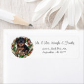 Kerst krans Yorkshire Terrier cadeau labels (Insitu)