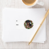 Kerst krans Yorkshire Terrier cadeau labels (Insitu)