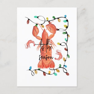 Kerst Kreeft Rivierkreeft Schaaldier  Aquarel  Briefkaart