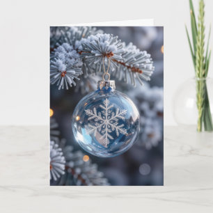 Kerst Kristallen Sneeuwvlok Ornament Kaart